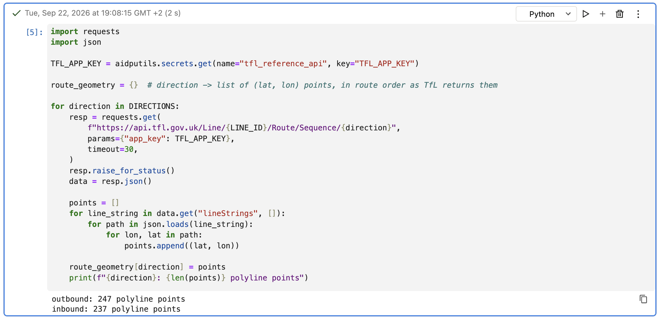 Fetching line 25's lineStrings for both directions: outbound 247 polyline points, inbound 237 polyline points