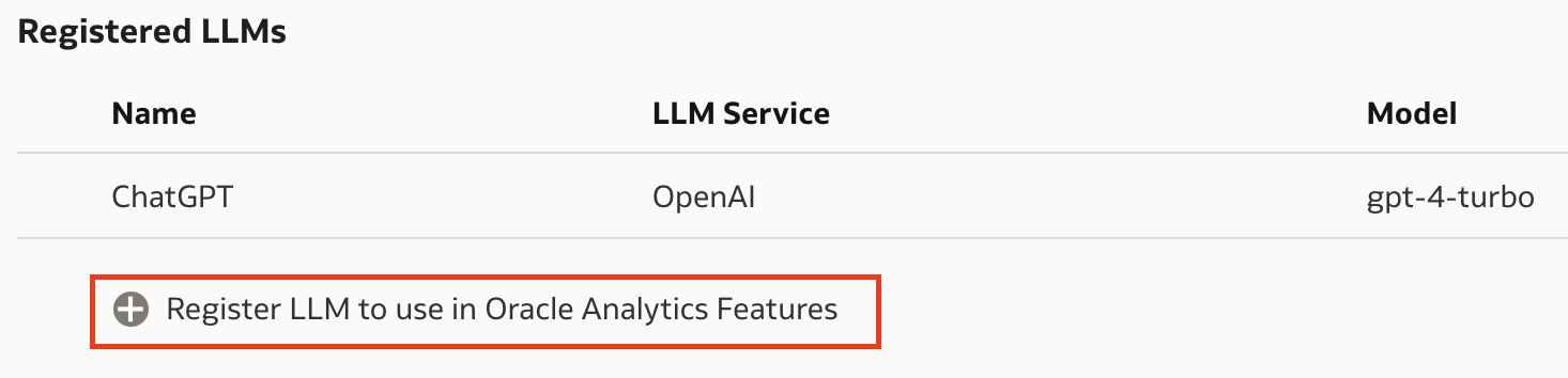 Register LLM to use in OA Features