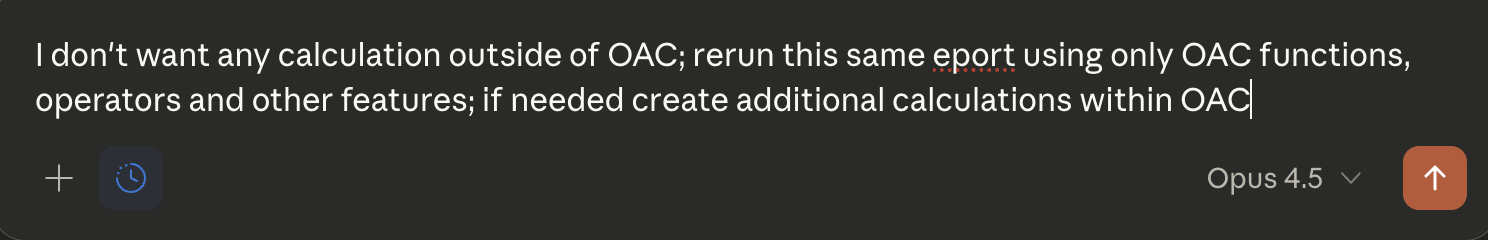 Request to run everything within OAC