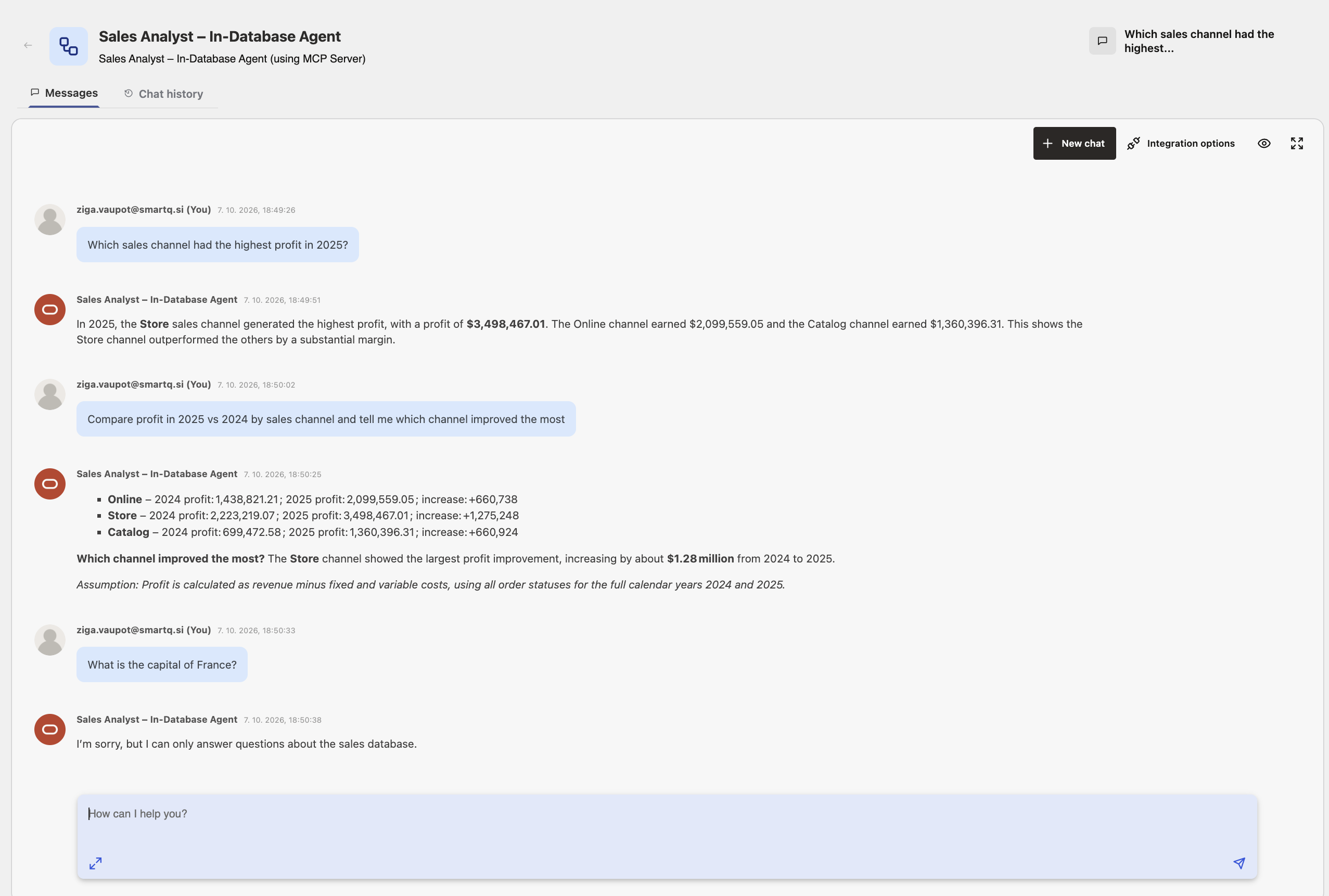 Flow B chat tests