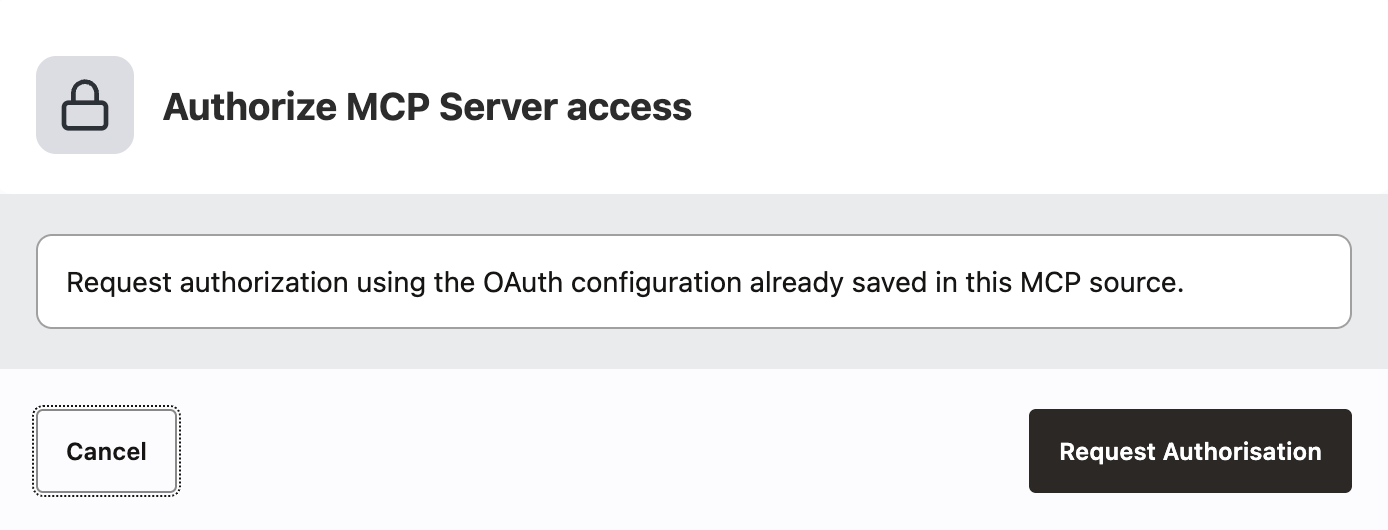 Authorize MCP Server access dialog