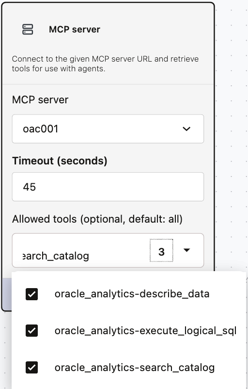 Agent Builder MCP Server step