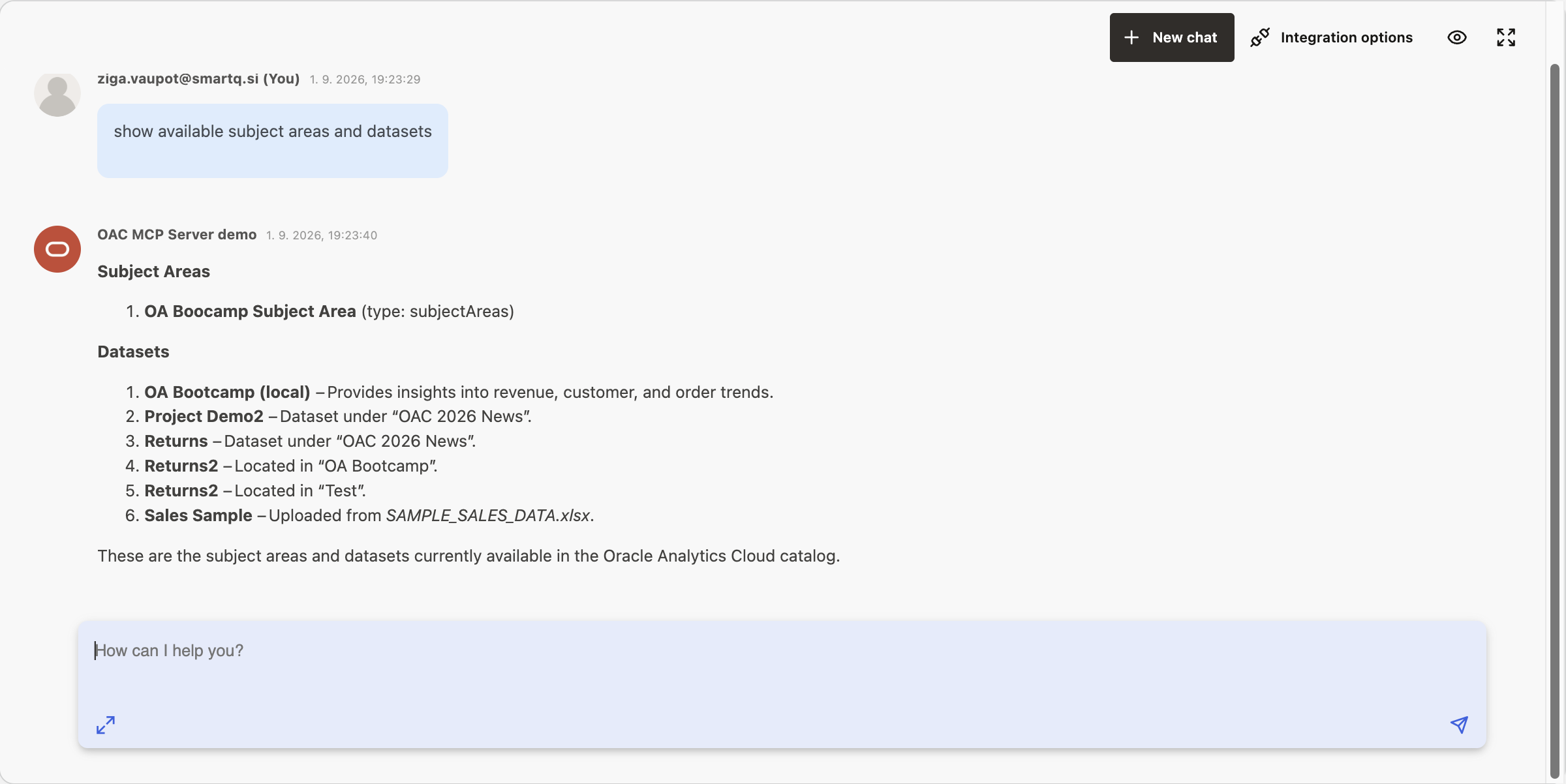 Chat dialog: Discover
