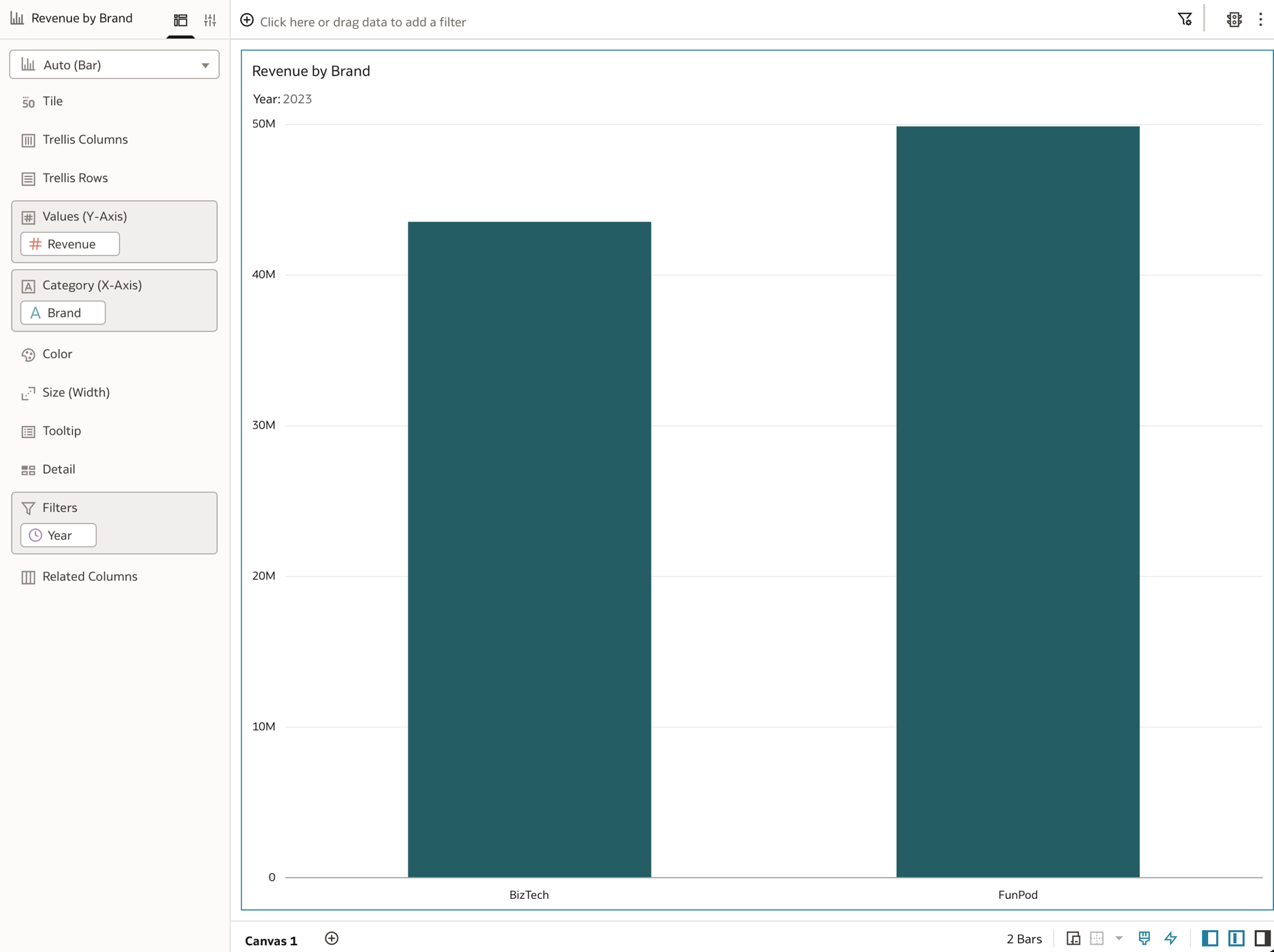 Insert an AI Assistant visualization into the workbook canvas