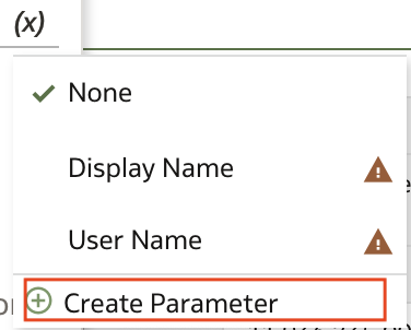 Bind and create parameter
