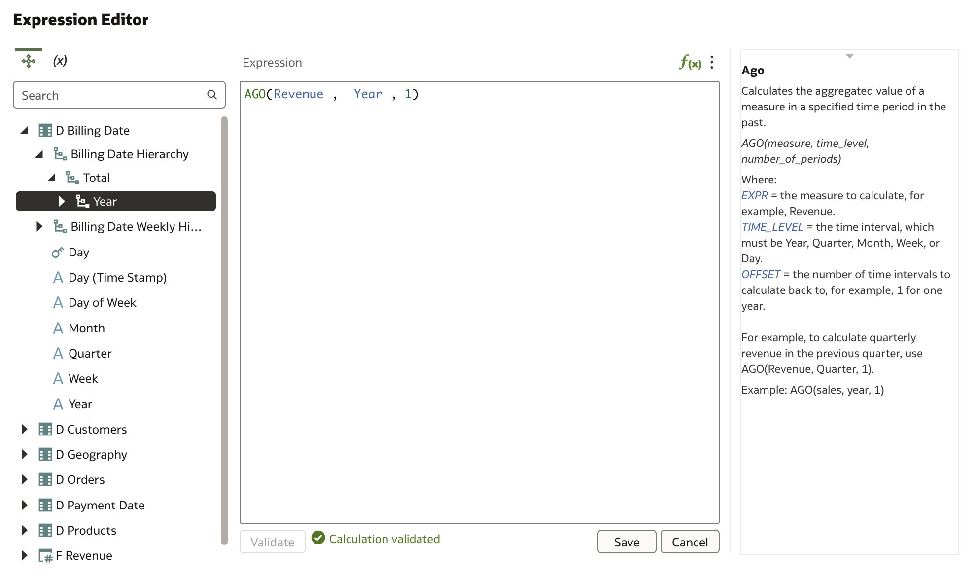 Define and validate expression