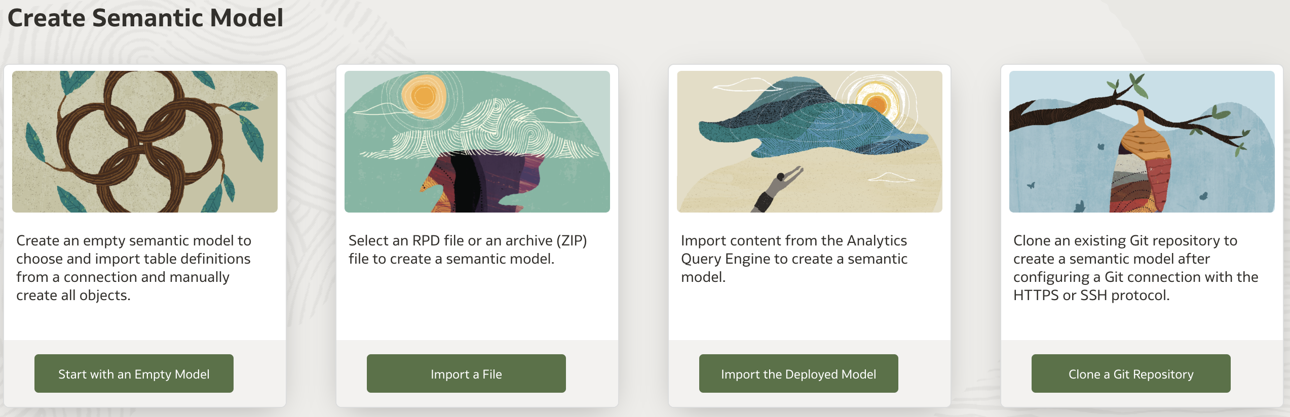 Four options to create