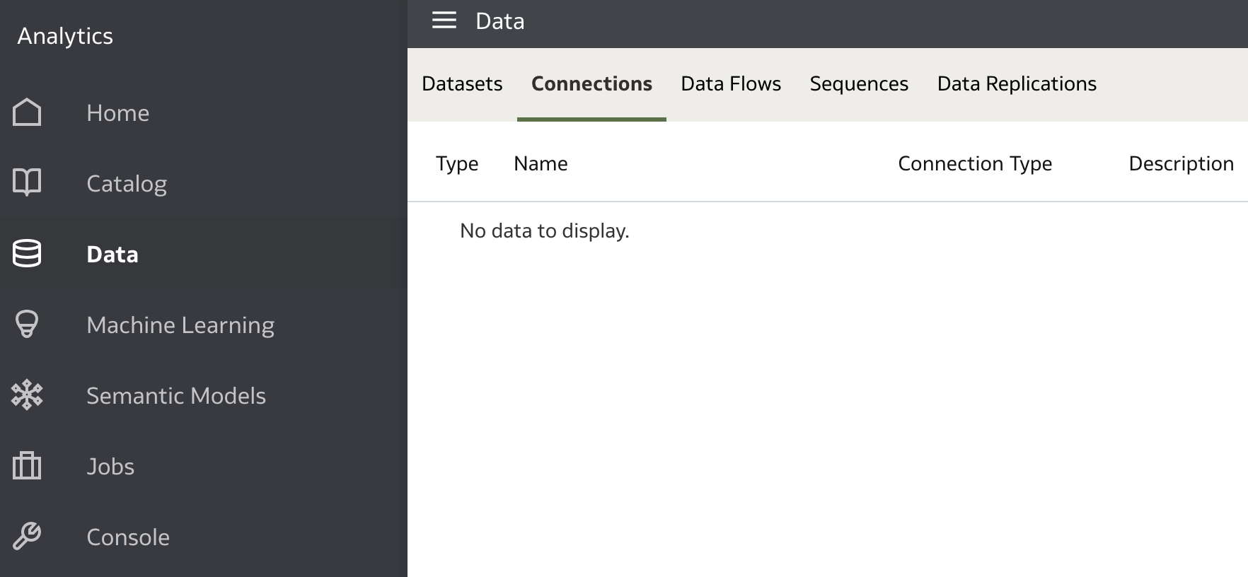 Connections list empty