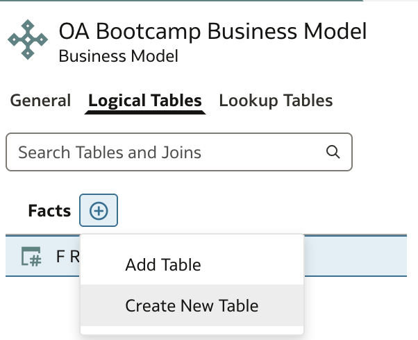 Create new logical table