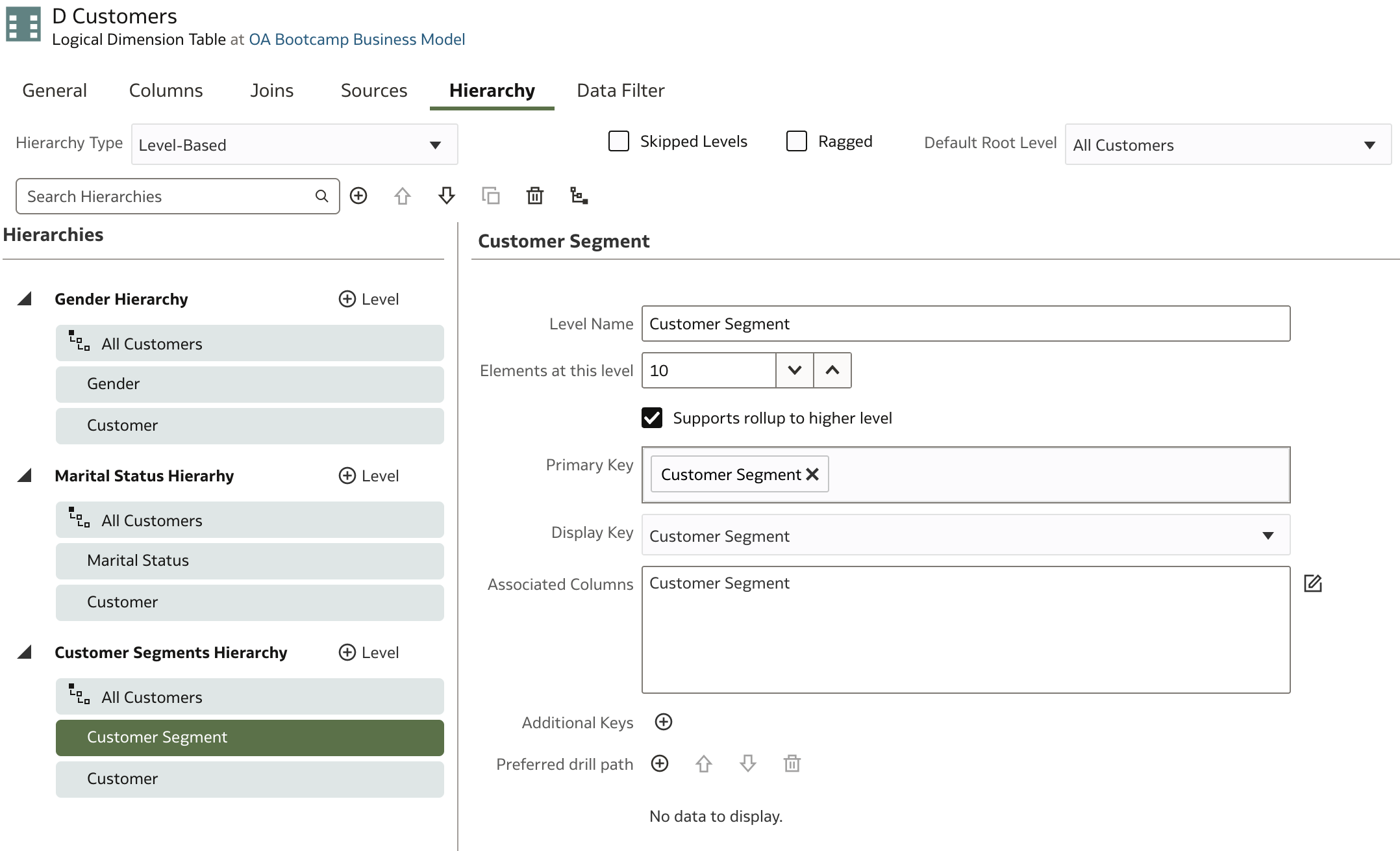 D Customers - Hierarchy - Customer Segment