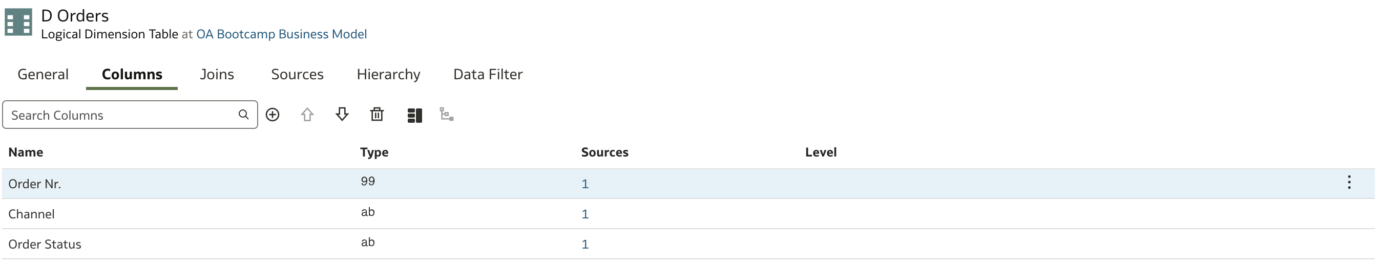 Rename columns
