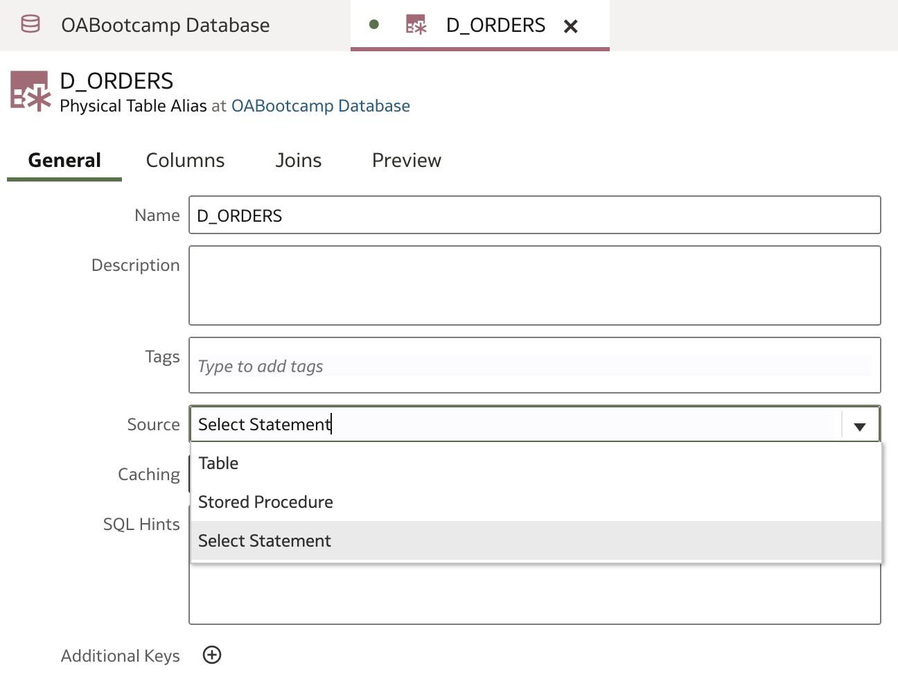 Select Source to Select Statement