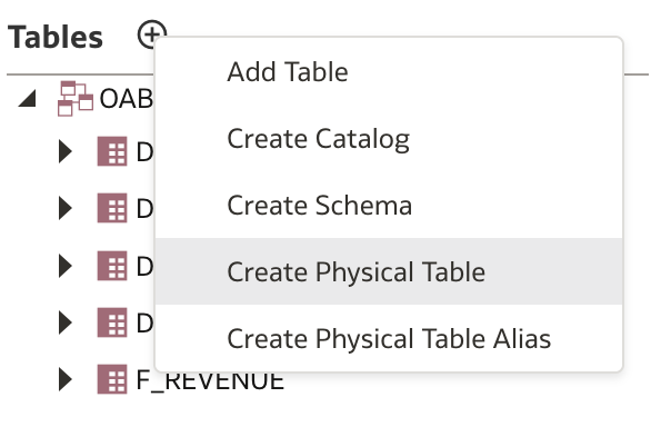 Create Physical Table