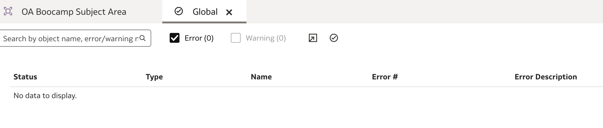 Consistency check report