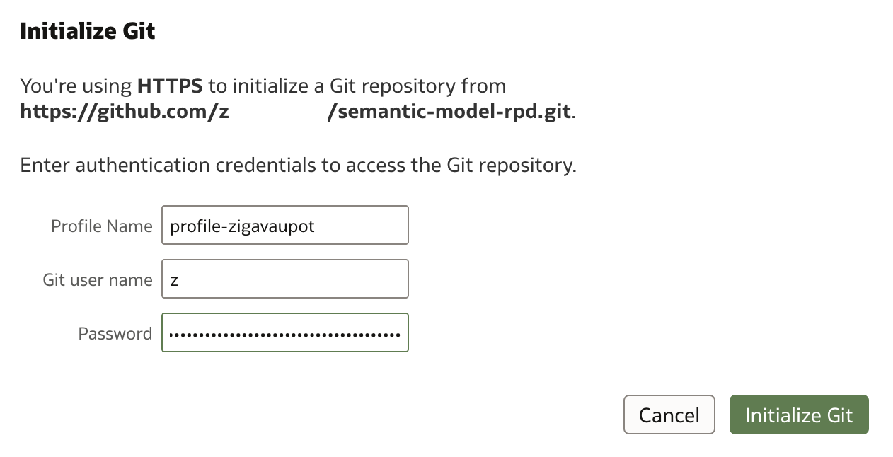 Git - Finish initializing token