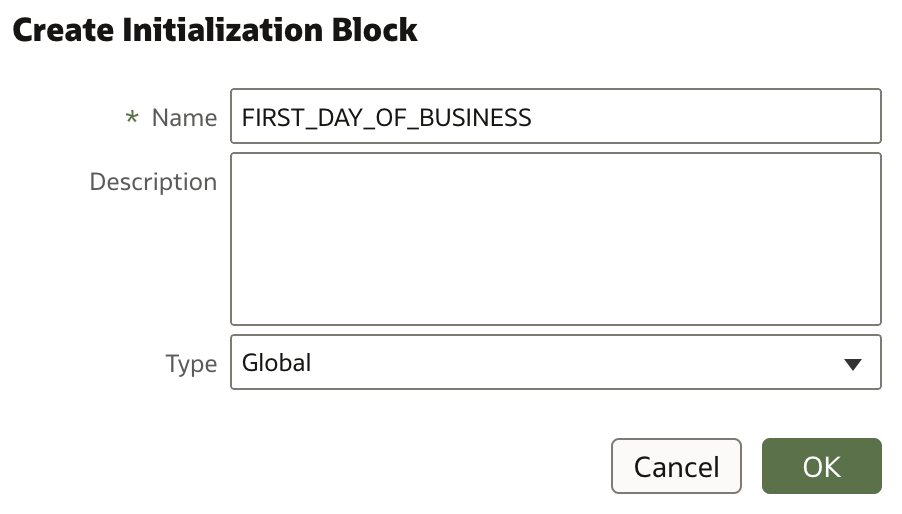 Create initialization block - Global