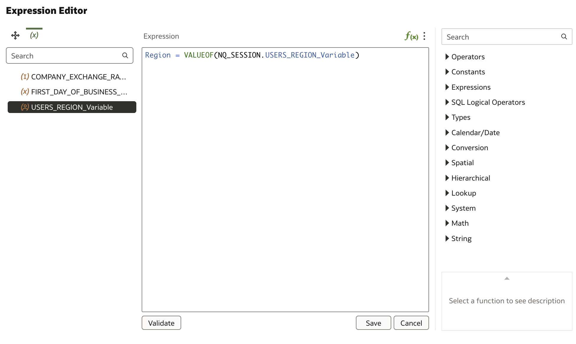 Update expression filter