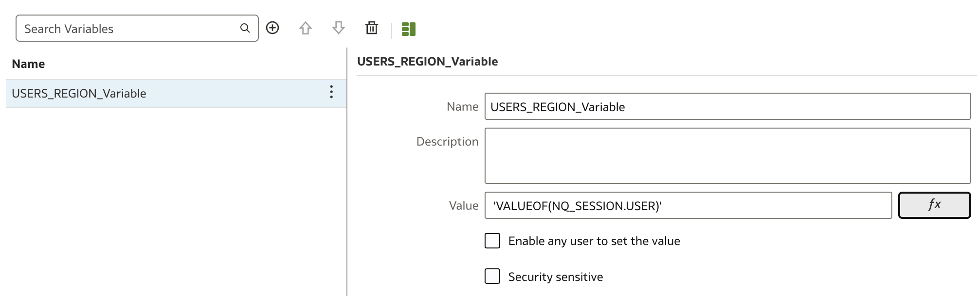 Variable details