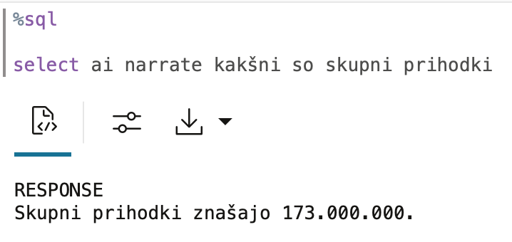 Simple SELECT Ai Query with NARRATE